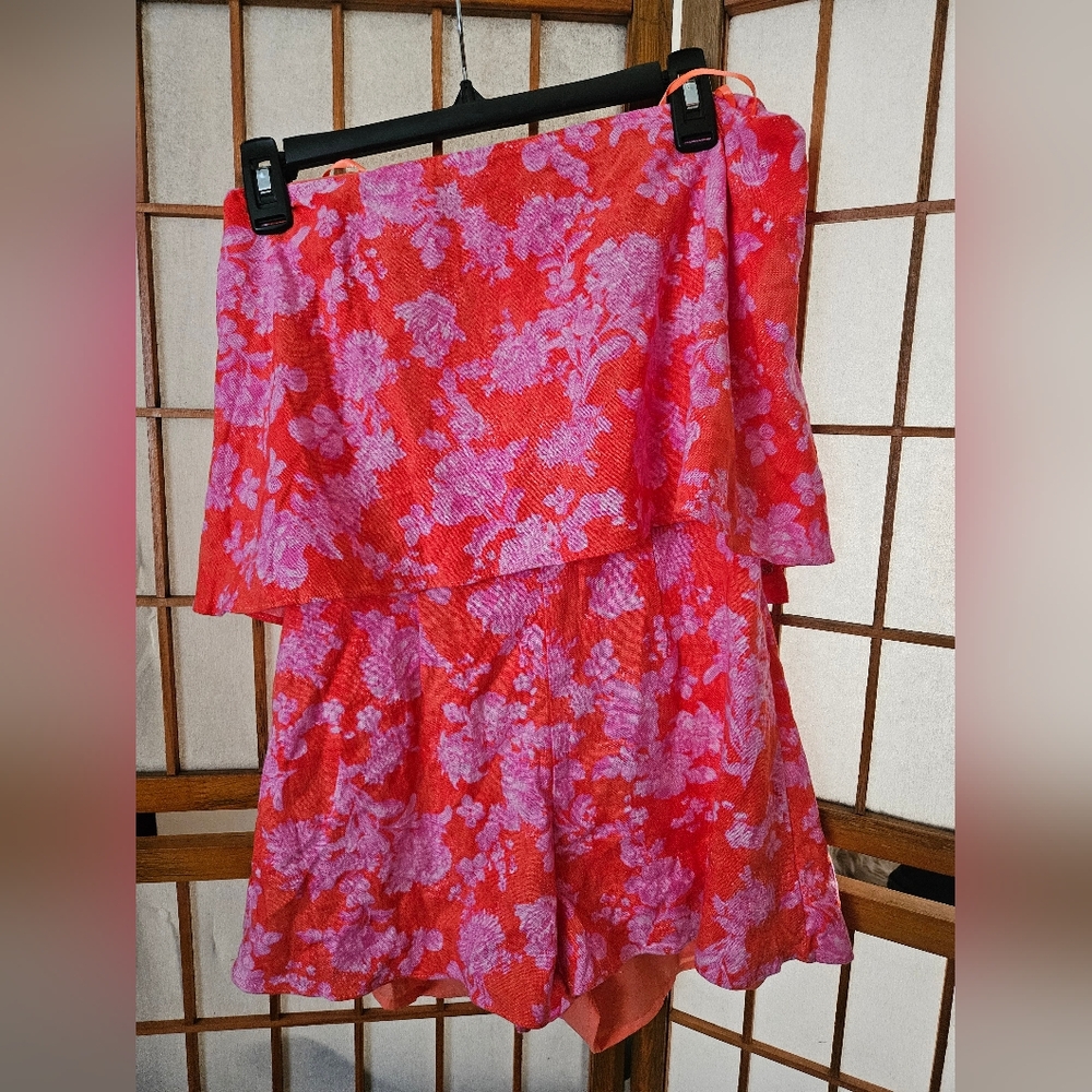 Do + Be Floral Off-Shoulder Romper Size S